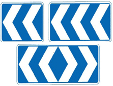 图中标志是线形诱导标志,用于引导行车方向.